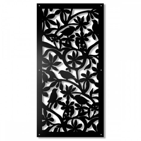 FIORI-UCCELLINI - Pannello Quadro PVC traforato - PARASOLE - Colore: nero - Misura: 50x150 cm