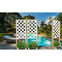 NOTTINGHAM - Separè - Paravento modulabile - 70x190cm - in Legno e PVC - Colore: bianco