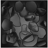 CORAL SEA nero - Pannello parete in PVC a rilievo 3D - 50cmX50cm - 1 Pz