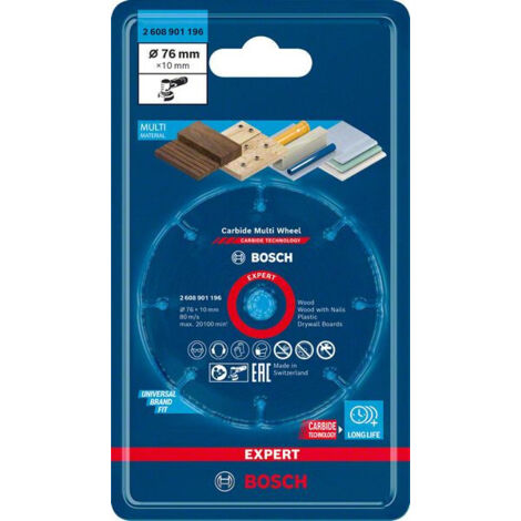 Bosch Trennscheibe 76x10 EXPERT Carbide Multiwheel 2608901196 für Minischleifer