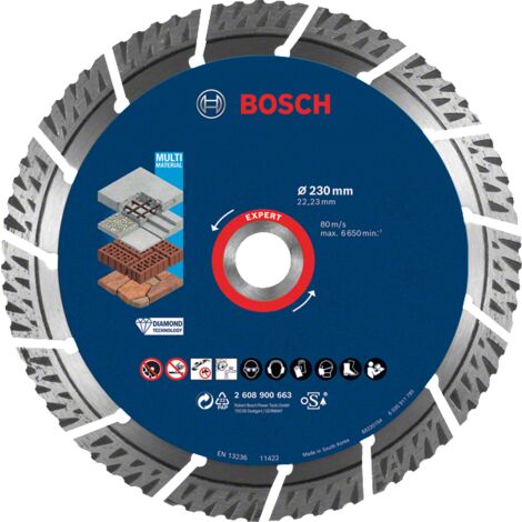 Bosch EXPERT MultiMaterial Diamant Trennscheibe 230 x 22,23 mm 1 Stk. ( 2608900663 ) Long Life