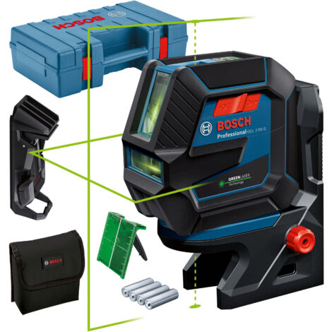 Bosch Kombilaser GCL 2-50 G mit Deckenklemmer im Handwerkerkoffer