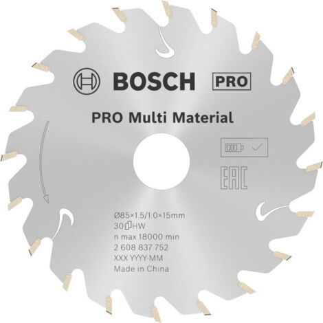 Bosch PRO Multi Material cordless Blatt für Kreissägen 85 x 1,5 x 15 mm - 2608837752