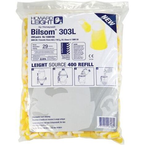 Bilsom 303L 303L Gehörschutzstöpsel Nachfüllpackung 33 dB einweg EN 352-2 200 Paar