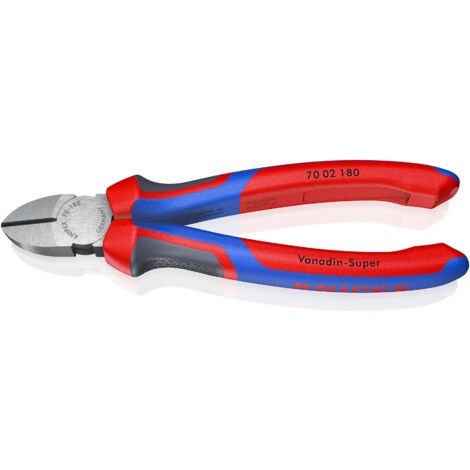 KNIPEX 70 02 180 Seitenschneider mit Comfort-Griffen schwarz atramentiert 180 mm