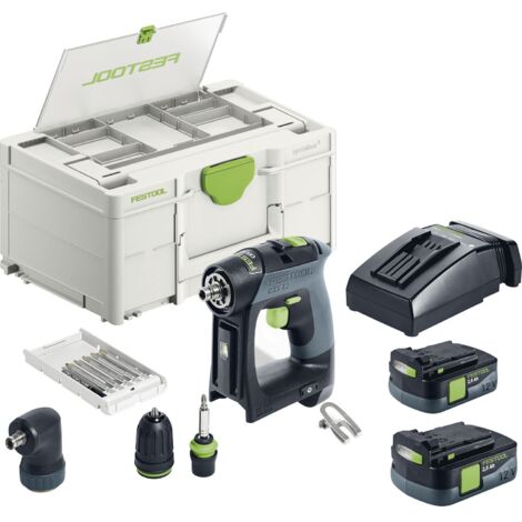 Festool Akku-Bohrschrauber CXS 12 2,5-Set, 2x 2,5 Ah + Ladegerät + Zubehör