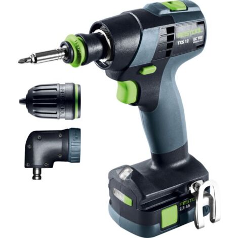 Festool TXS 12 2,5-Set Akku Bohrschrauber 12 V 30 Nm Brushless ( 576874 ) + 2x Akku 2,5 Ah + Ladegerät + Bitset + Systainer