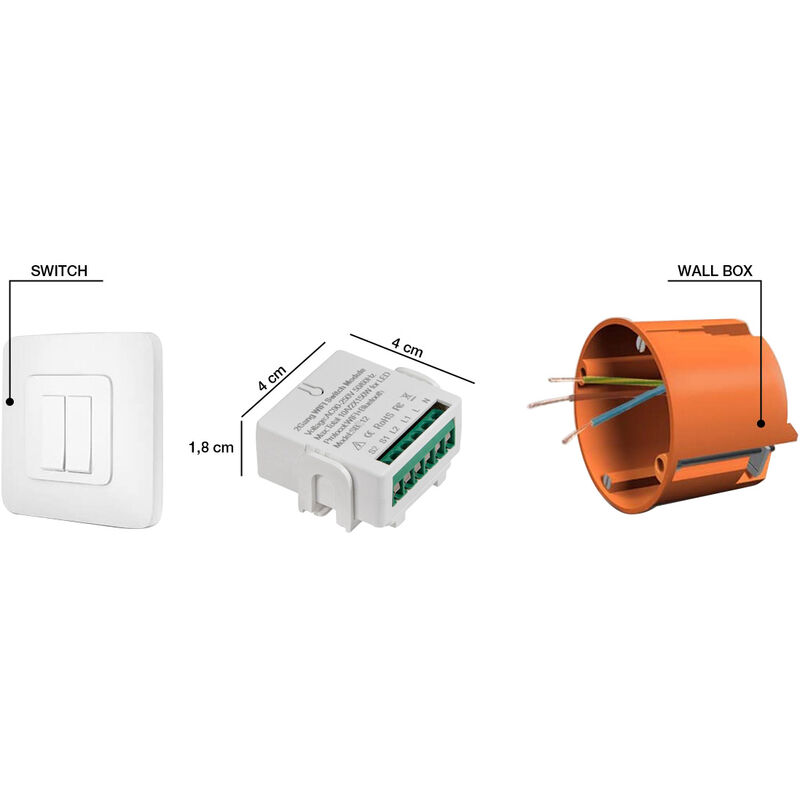 Modulo relè WiFi Tuya 2 canali 7-32V 85-250V 220V interruttore di