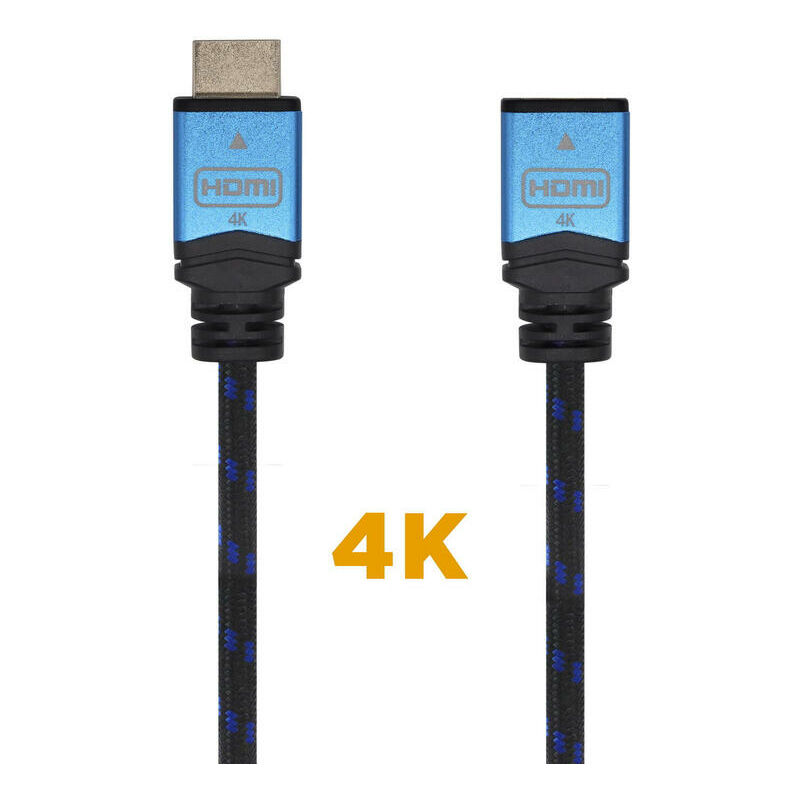 Cable Alargador HDMI Aisens A120-0546/ HDMI Macho - HDMI Hembra/ 3m/ Negro