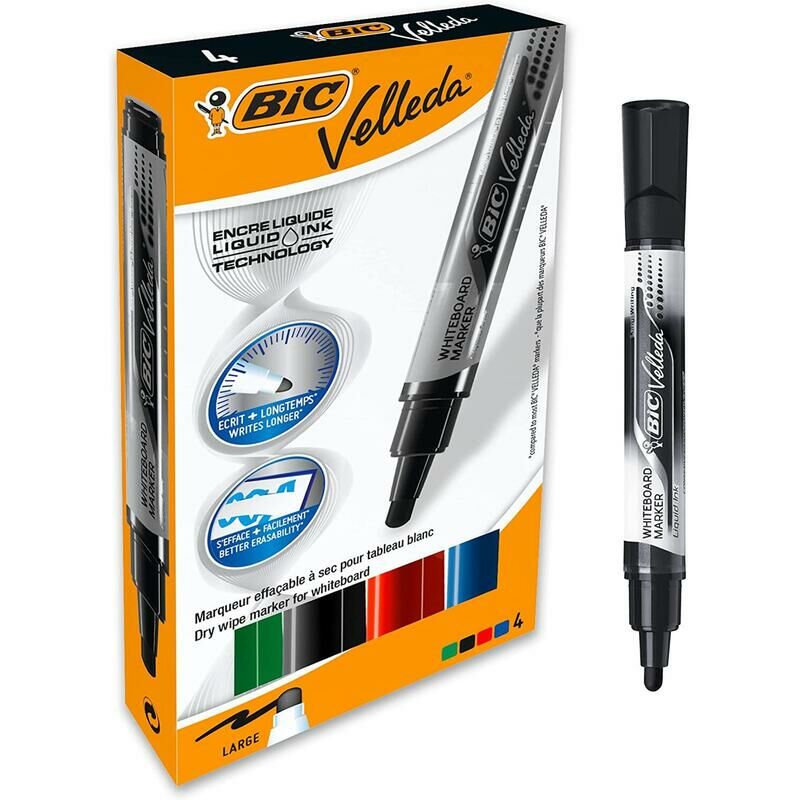 Comprar online Rotulador para pizarra blanca Bic Velleda negro