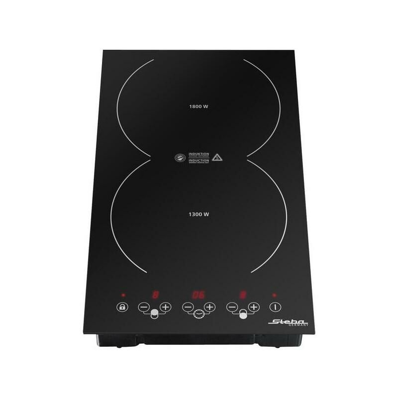 Placa de Inducción - AMSTA, AMHP87264 portátil 2 fuegos 56.5 cm de ancho  3500W Negro