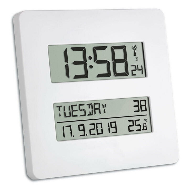 Tfa-dostmann time line reloj de sobremesa digital plaza blanco