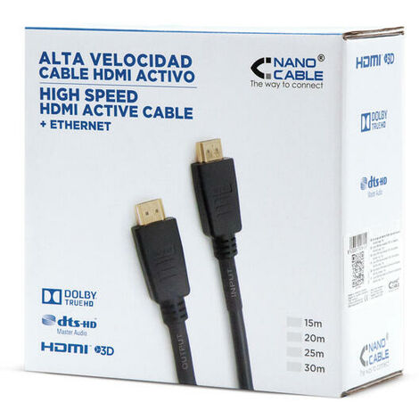 Cable HDMI 2.0 Nanocable 3M Macho-Macho Negro