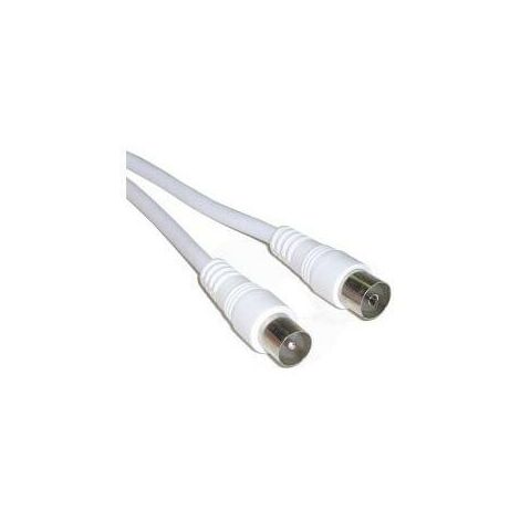 Cable Coaxial para antena de TV 75 Ohms de color blanco con blindaje  especial de 1,5 m