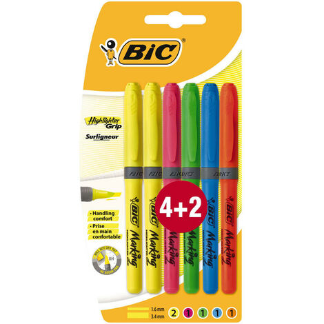 Subrayador fluorescente Brightliner Bic colores surtidos - Bolsa de 5 en