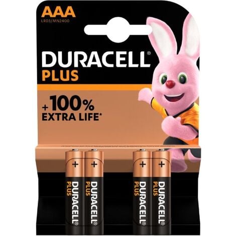 Duracell - Plus D, Pilas Alcalinas (paquete de 4) 1,5 Voltios LR20