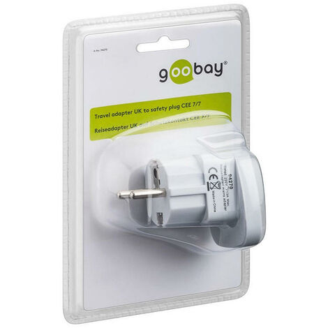 Goobay Adaptador Conector Europeo a Clavija UK Blanco