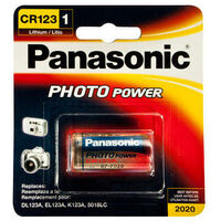 Pila de Litio Panasonic CR123A 3V - Blister 2unds