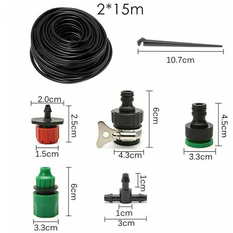 Kit d'irrigation de jardin, , 30M Goutte à Goutte Jardin Système d'Arrosage Pour Jardin, Pelouse, Paysage, Potager 3