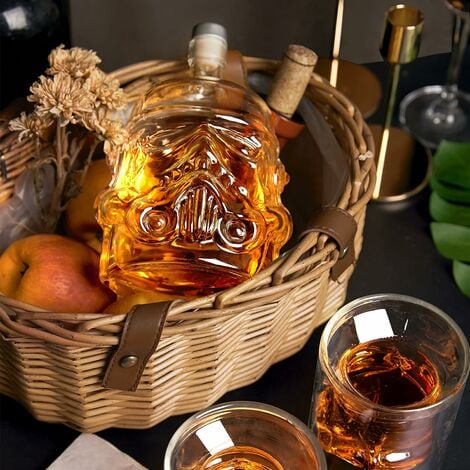 Coffret cadeau avec carafe à whisky – Distributeur d'alcool pour homme –  Ensemble de carafe à whisky – 4 verres à whisky pour homme – 1000 ml –  Cadeau