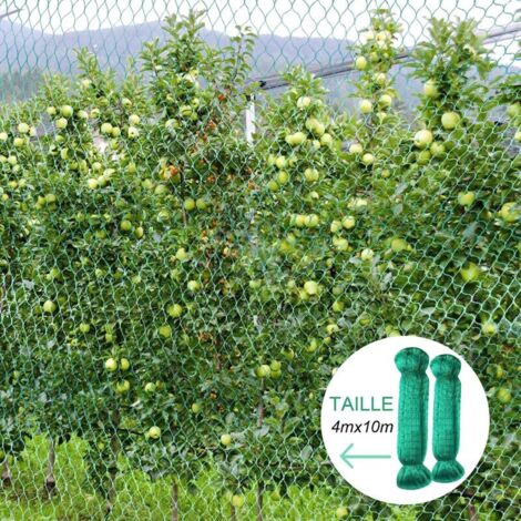 Filet Anti-oiseaux Et Gibier 4 X 10 M - Polypropylène Résistant Aux UV - Pour Protéger Jardin Et Poulailler