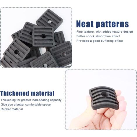 Lot de 12 Amortisseurs de Vibrations en Caoutchouc de Climatiseurs, Coussin De Choc Pour Climatisation Pieds Anti-vibrations Support pour Condenseur de Climatiseur Split Extérieur, Noir