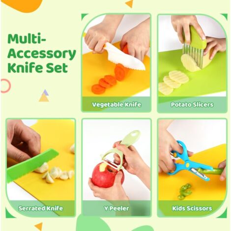 Ensemble Couteaux De Cuisine Pour Enfants 6 Pièces - Plastique Sûr, Pour Fruits/légumes, Apprentissage Cuisine - 5
