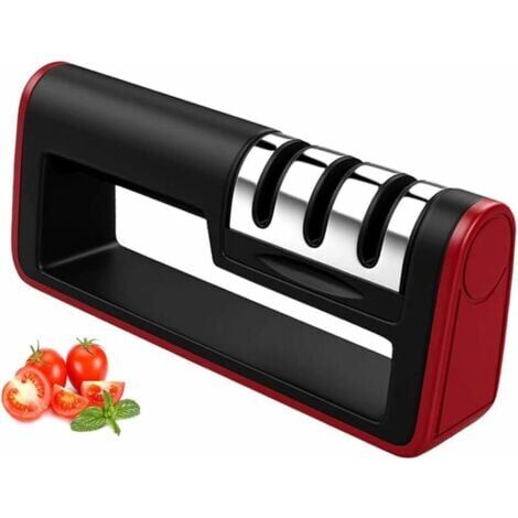 Aiguiseur De Cuisine Professionnel 3 EN 1 - Aiguiseur Couteaux Manuel Pour Couteaux Avec Lames Acier Inoxydable Et Ceramique 20 Cm Motif Bois 84611890