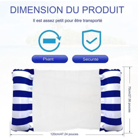 Lot De 2 Hamacs Flottants Pour Piscine/plage - Matelas Gonflable 4 En 1 (115x66 Cm) - Inclut Pompe - Capacité 120kg - 7