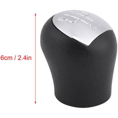 Pommeau De Levier De Vitesse 5 Vitesses Pour Renault Clio II/III, Laguna II, Dacia Logan II - Cuir Synthétique, Motif Argenté