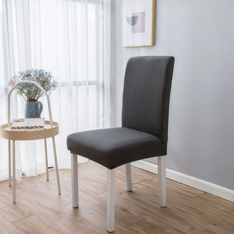 Housse De Dossier De Chaise En Polaire - Ajustement élastique Pour Dossier 50x40 Cm, Gris Clair