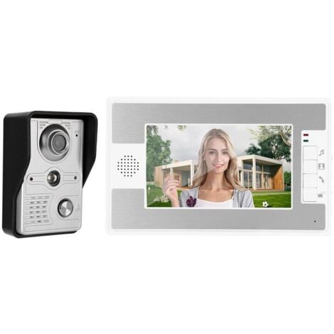 Interphone vidéo filaire de 7 pouces avec écran TFT et système d'accès à distance à vision nocturne 100-240VUK