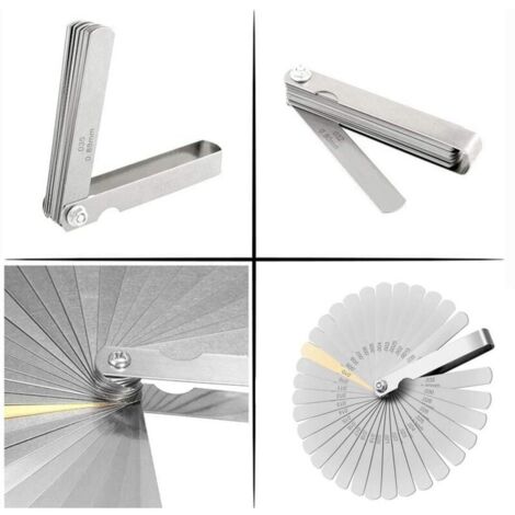 Jauge D'Épaisseur 32 Lames - Métrique/Impérial - Pour Bougie, Soupape, Piston - Acier Inoxydable