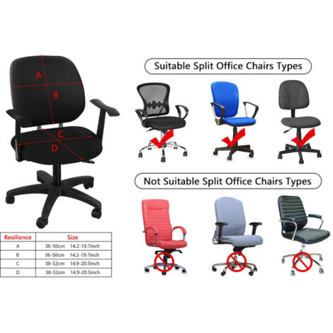 Housse De Chaise De Bureau Extensible – Universelle, Lavable – Protège Et Décore – Pour Chaises Sans Accoudoirs - 11