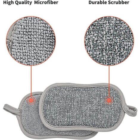 Éponge Vaisselle Lavable, 6 Tampons Grattants Non Rayants Double Face La Cuisine Antibactérienne En Microfibre éponge Nettoie Ef - Au Quotidien