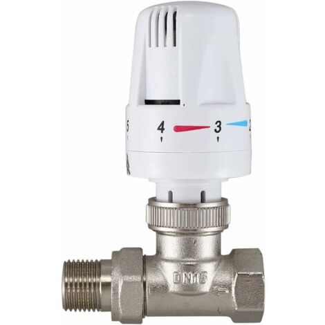 Mitigeur Thermostatique à 3 Voies, Laiton G1/2 Mitigeur Thermostatique DN15 Tuyau De Température