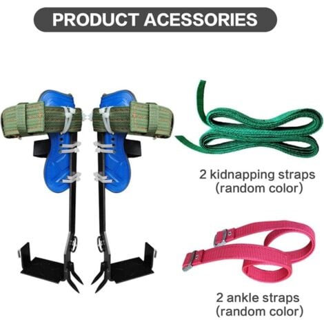 Ensemble de pointes d'escalade d'arbre avec sangles de ceinture de harnais de sécurité réglables, kit d'escalade d'arbre avec 2 engrenages en acier, outils d'escalade