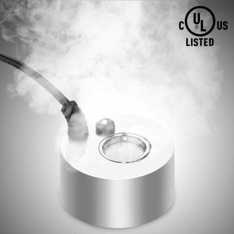 Fogger Brumisateur à ultrasons en métal 24 V Fogger pour Bassin, Aquarium, Jardin, Halloween Prise UE (Argent)