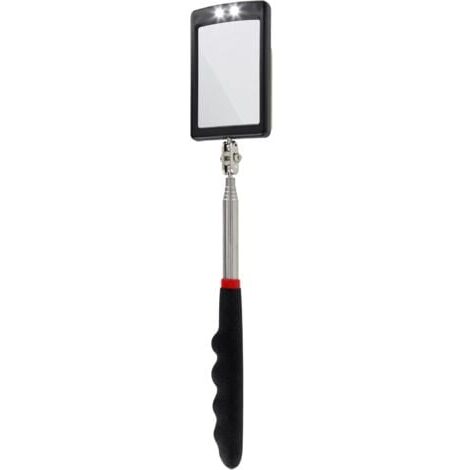 Miroir Télescopique ChiliTec Avec LED - Extensible 28-88cm - Poignée Orientable Pour Inspection