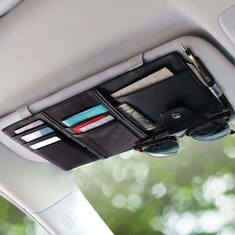 Organiseur pour pare-soleil de voiture - Cuir synth?�tique - Accessoires d'int?�rieur de voiture 
