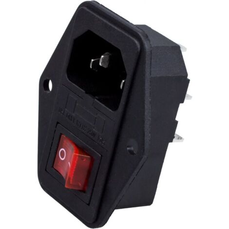 Losueeun Module D'entrée 3 Broches IEC320 C14 - Fusible Enfichable - Interrupteur - Prise Mâle - 10 A - 250 V