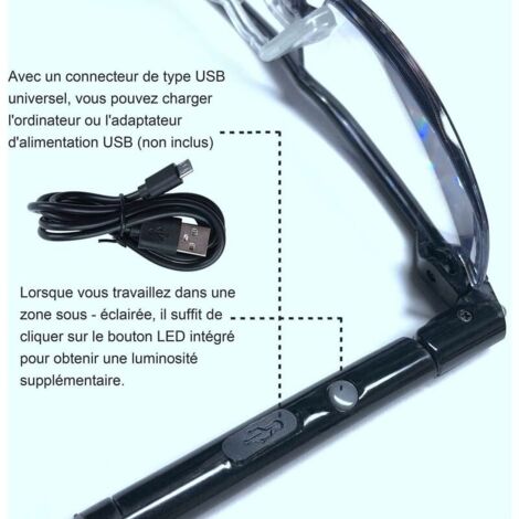 Lunettes De Lecture CHARRO Connecticut +2.0 - Branches Longues Accroche-Cou, Monture Bleue Légère, Anti-Reflets Et Anti-Rayures