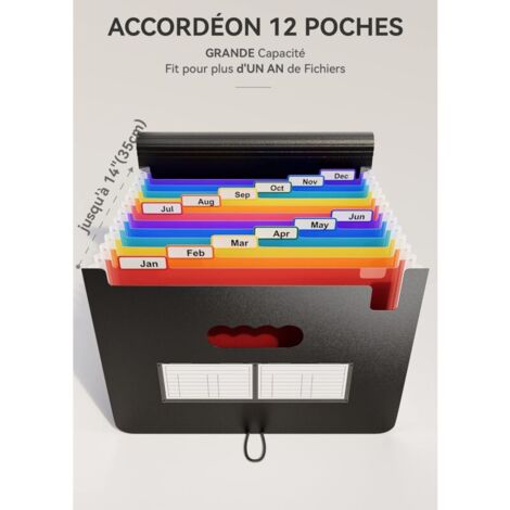 Agoer Trieur A4 12 Compartiments - En Paille De Blé - Extensible Avec Poignée - Pour Bureau, école, Maison - Vert