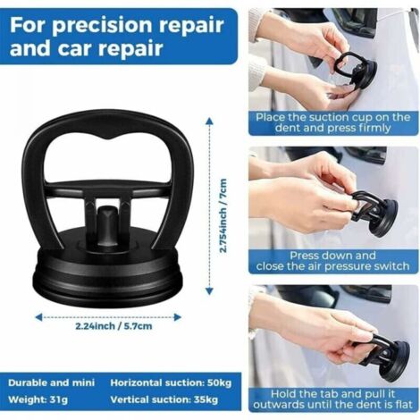 Kit De 2 Ventouses De Dédosselage Pour Voiture - Puissance 15 Kg, Pour Petites Bosses, Carrelage, Verre