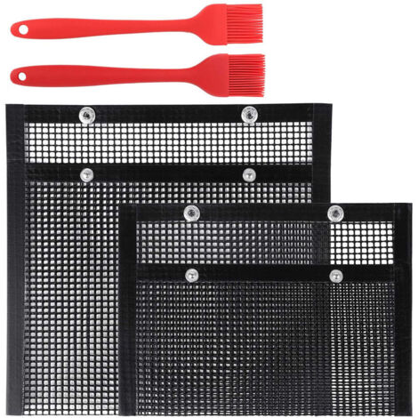 Sacs De Cuisson En Maille Pour Barbecue HERCHR - Antiadhésifs, Réutilisables, Résistants à 600°F - 22,5x17,5cm