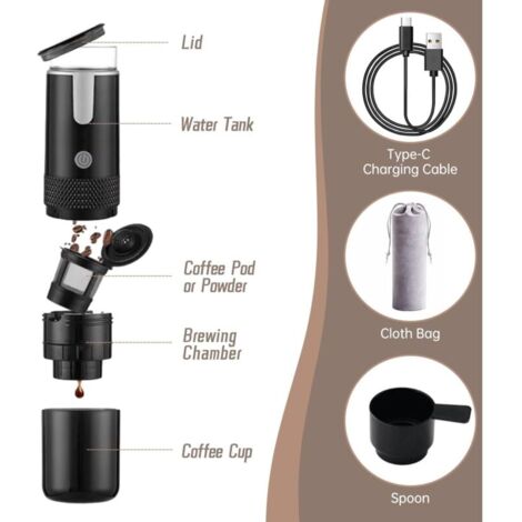 Doramier 3 En 1 Machine Cafe Portable, 72W Machine A Cafe