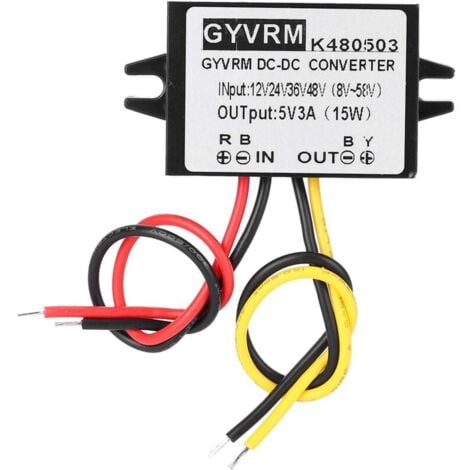Régulateur de Tension Régulateur DC-DC 12V / 24V / 36V / 48V à 5V 3A Alimentation Convertisseur Continu Abaisseur