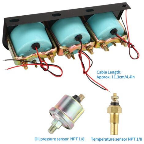Kit Triple Jauge Universelle Voiture 52mm - Température Eau + Volts + Pression Huile - Monitoring Véhicule