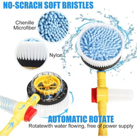 Brosse De Lavage De Roues De Voiture, Anti-rayures, Manche Long, Poils Souples Ergonomiques Details De Jantes Pour 90874707