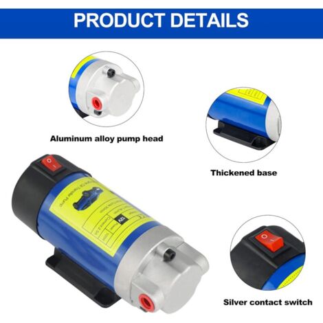LEMOTO Pompe Diesel 12V 80W - Pompe Électrique Vidange Huile Moteur Et Transfert Diesel